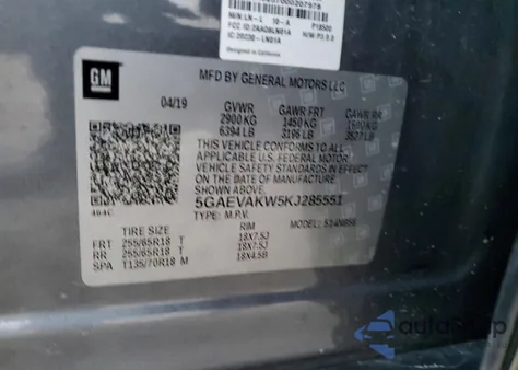 2019 Buick Enclave Essence z USA, uszkodzony, nr VIN 5GAEVAKW5KJ285551